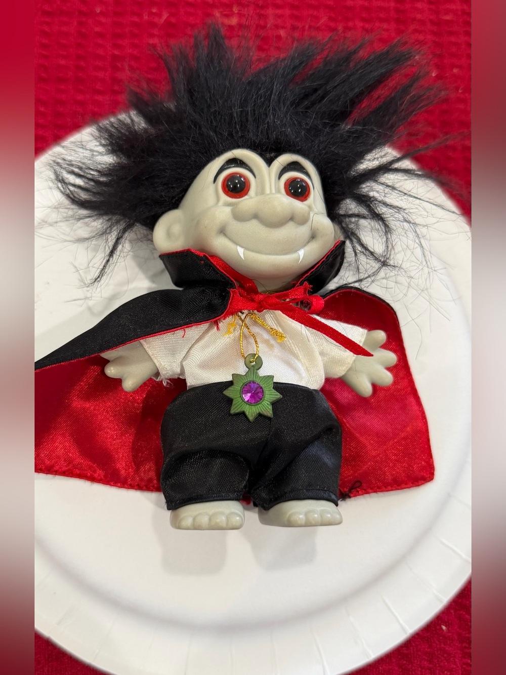 Halloween Russ Troll Dracula Troll 4” All Original Outfit circa 1990
